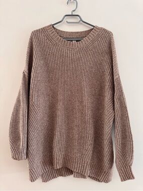 American Eagle Outfitters Relaxed Crewneck Sweater - Taupe
